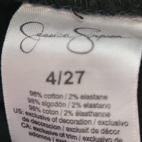 Jessica Simpson, oil slicked, black jeans,rocker, 98% cotton, size 4/27 - Picture 5 of 6